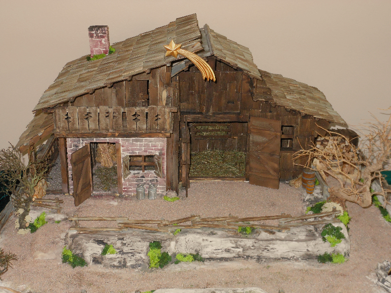 Weihnachtskrippe oben Alpenländische Bergkrippe