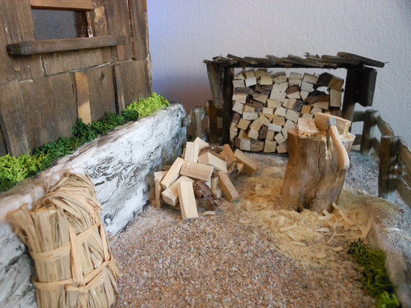 Weihnachtskrippe Details Alpenländische Bergkrippe